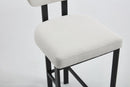 Bar Stools Set of 2, 26 inch Modern Upholstered Fabric Counter Height Barstools, Kitchen Island Chairs with Black Metal Legs for Dining Room/Kitchen Island/Bar