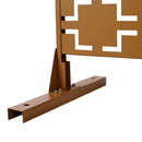 Outdoor & Indoor Freestanding Decorative Privacy Screen for Deck Balcony Patio, Metal Privacy Screen Brown 76' H×48' W