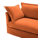 Modern Slipcovered 2-Seat Sofa Couches for Living Room, 2 Seater Sofa, Plain Chenille Deep Seat Sofa with Upholstered Cushion&Detachable Cover, Comfy Sofa Couch for Small Space, Apartment,Orange