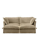 Slipcovered Sofa 2 Seater Sofa    With 2 Ottomans, 2 Seater Sleeper Sofa Bed Home Theater Oversized Sofa For Living Room, Corduroy,Camel