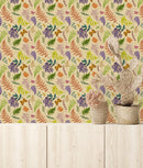 Beige Wallpaper with Ferns