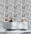 Voguish Grey Flowers Wallpaper Smart