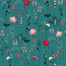 Modish Wildflowers Wallpaper Chic High-Quality