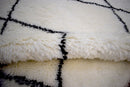 Contemporary Black And White Hand Woven Wool Area Rug