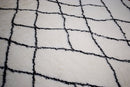 Contemporary Black And White Hand Woven Wool Area Rug