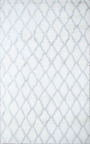 Ivory and Charcoal Modern Style Handmade Wool Area Rug