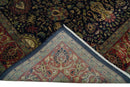 Brown and Black Traditional Style Hand Knotted Wool Area Rug