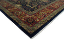 Brown and Black Traditional Style Hand Knotted Wool Area Rug