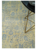 4x6 Fine Hand Knotted Gold and Silver Traditional Persian Style Antique Wool and Silk Rug