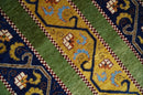 4x6 Green, Gold and Blue Striped Wool Hand Knotted Southwestern Lori Gabbeh Rug