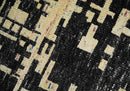 4x6 Hand Knotted Beige and Black Modern Abstract Contemporary Recycled Silk Area Rug