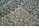 4x6 Hand Knotted Ivory, Beige and Blue Modern Contemporary Southwestern Tribal Trellis Recycled Silk Area Rug | OP55