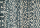 4x6 Hand Knotted Ivory, Beige and Blue Modern Contemporary Southwestern Tribal Trellis Recycled Silk Area Rug | OP55