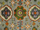 4x6 Hand Knotted Silver, Yellow and Orange Persian Oushak  Recycled Silk Area Rug