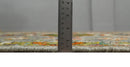 4x6 Hand Knotted Silver, Yellow and Orange Persian Oushak  Recycled Silk Area Rug