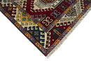 4x6 Hand Knotted Traditional Kazak Ivory and Rust Wool Area Rug