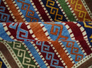 4x6 Multi Color Striped Wool Hand Woven Southwestern Gabbeh Rug