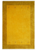 4x6 Small Gold Natural Farmhouse Wool Hand Woven Southwestern Gabbeh Rug
