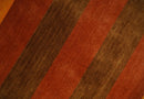 4x6 Small Rust and Gold Striped Wool Hand Woven Southwestern Gabbeh Rug