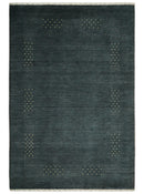 4x6 Small Solid Gray Wool Hand Woven Southwestern Gabbeh Rug | LOR16