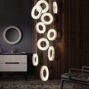 10 Lights - Hanging LED Crystal Lamp for Staircase, Lobby