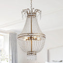 5-Light Modern Pendant Light with Crystal Strands