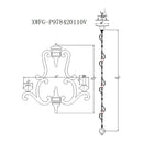 5-Lights Antique Wooden Candle Chandelier