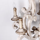 5-Lights Antique Wooden Candle Chandelier