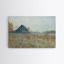 Beautiful Folk Art Canvas, Primitive / Rustic Wall Art, Old Barn Original Art Painting, Kitchen Or Living Room Rustic Decor