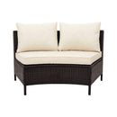 Alora Premium 5-Piece All-Weather Half-Moon Outdoor Rattan Wicker Patio Sectional Sofa Furniture Set With Tempered Glass Table (SAK32615)