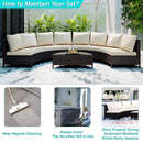 Alora Premium 5-Piece All-Weather Half-Moon Outdoor Rattan Wicker Patio Sectional Sofa Furniture Set With Tempered Glass Table (SAK32615)