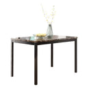 5-Piece Black Dining Table Set with Marble Style Top