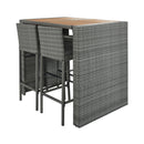 Alora 5-Piece Wicker Patio Bar Set With Cushions & Acacia Table (SAK26801)