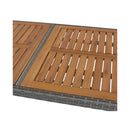 Alora 5-Piece Wicker Patio Bar Set With Cushions & Acacia Table (SAK26801)