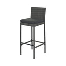 Alora 5-Piece Wicker Patio Bar Set With Cushions & Acacia Table (SAK26801)