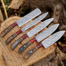 5 Pieces Handmade J2 Steel Chef Set - 5 Piece Kitchen Knives Set