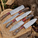 5 Pieces Handmade J2 Steel Chef Set - 5 Piece Kitchen Knives Set