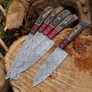 5 Pieces Handmade J2 Steel Chef Set - 5 Piece Kitchen Knives Set