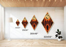 Haunted forest gate with bats and hunter Canvas Art Print in Diamond Shaped Art format with gothic Halloween orange atmosphere