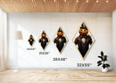 Victorian pumpkin gentleman with carved jack-o-lantern head Canvas Embossed Print styled in gothic Diamond Shaped Art