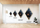 Spooky Haunted House Wall Art, Halloween Home Decor, Haunted House Painting, Diamod Shaped Wall Art