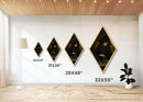 Dark Academia Witchcraft Scene Diamond Shaped Art with Glass Bottles and Spellcasting Canvas Art Print for Haunted Ambiance