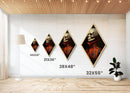Regal Skull in Golden Crimson Suit Diamond Shaped Art Canvas Embossed Print Gothic Aristocratic Halloween Macabre Style