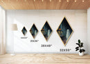 Lonely Ghost in Rainy Arcade Diamond Shaped Art Canvas Embossed Print Spooky Vaporwave Halloween Surreal Nostalgic Wall Decor