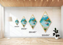 Glacier Bay National Park Diamond Shaped Travel Poster Canvas Art Print, Canvas Wall Art, Travel Gift, Alaska Travel Art