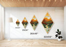Kings Canyon National Park Diamond Shaped Travel Poster Wall Art Artwork Print, Canvas Wall Art, Travel Gift, California Travel Art