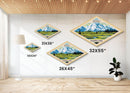 Denali National Park Diamond Shaped Travel Poster Art Canvas Art Print, Canvas Wall Art, Travel Gift, Alaska Travel Art