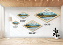 Lake Clark National Park Diamond Shaped Travel Poster Art Canvas Art Print, Canvas Wall Art, Travel Gift, Alaska Travel Art