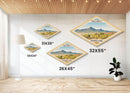 Saguaro National Park Diamond Shaped Travel Poster Art Canvas Art Print, Canvas Wall Art, Travel Gift, Arizona Travel Art