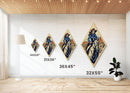 Rugged Cowgirl Charm Diamond Shaped Desert Wall Art Canvas Embossed Print Retro Western Female Horse Rider Blue Outfit Cowboy Style
